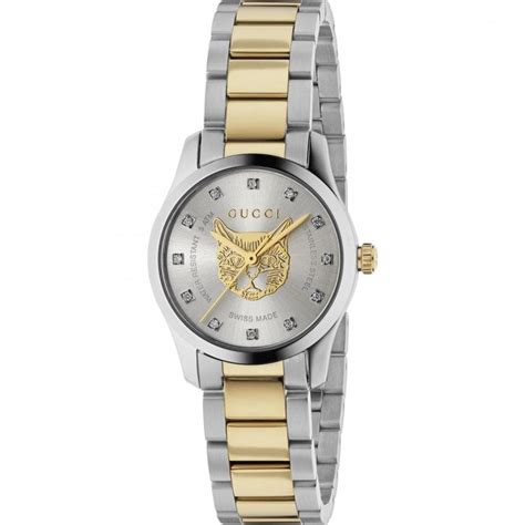 small two tone gucci watches for women|Gucci g timeless cat watch.